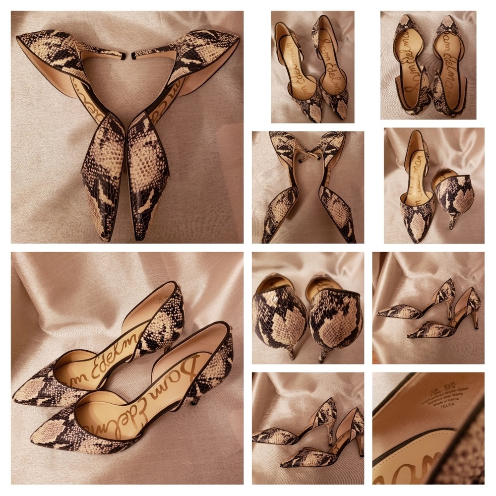 Sam Edelman Women's Snakeskin Heels Like New. 7.5